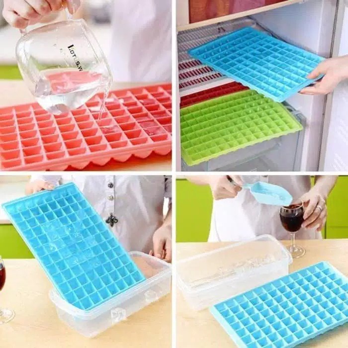 Cetakan Es Batu Kubus Kotak Diamon Jelly Agar Ice Cube Tray 96 Grid 33 grid Jelli Baking Mpasi Kulkas