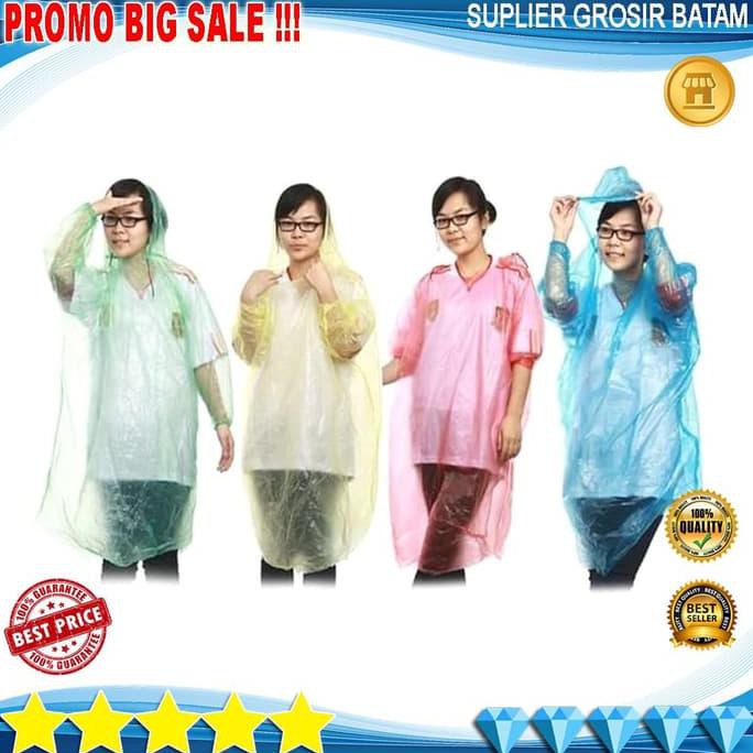 Jas Hujan Plastik Jas Hujan Sekali Pakai Raincoat Berkualitas Tebal SALE