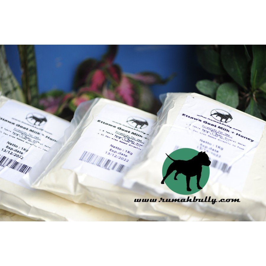 RumahBully – Ettawa Goat Milk + Honey Refill 1 Kg Susu Kambing Bubuk Anjing Kucing Dog Cat Raw Food