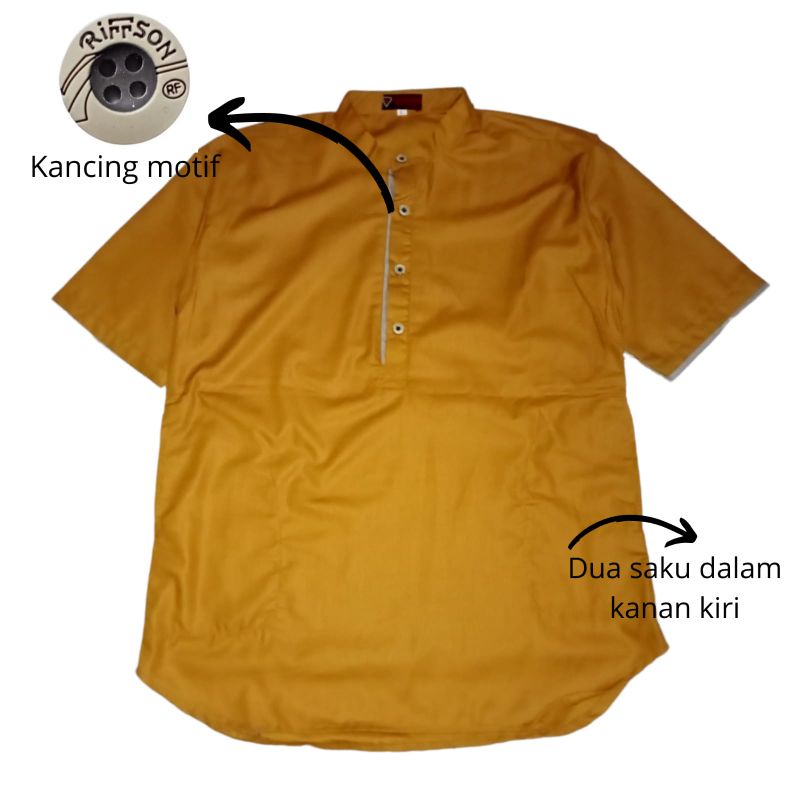 Baju Koko Kurta Dewasa Lengan Pendek Matt toyobo Kurta Hanafi