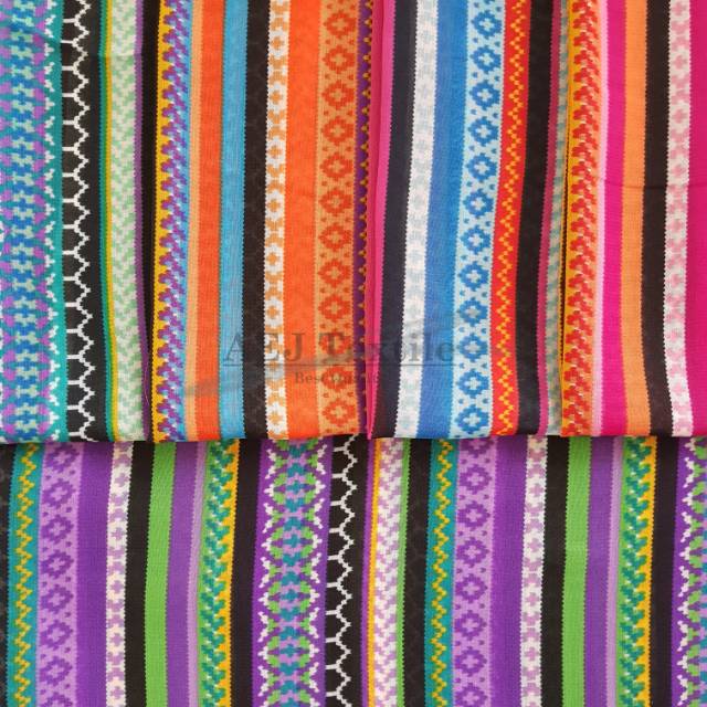 Bahan kain sifon fine (chiffon fine) grosir per roll motif salur (F. 58040)