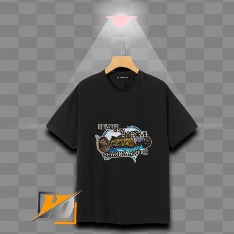 Kaos baju anak ikan channa barca/t-shirt kaos nak laki-laki/perempuan ikan hias channa snakehead mur