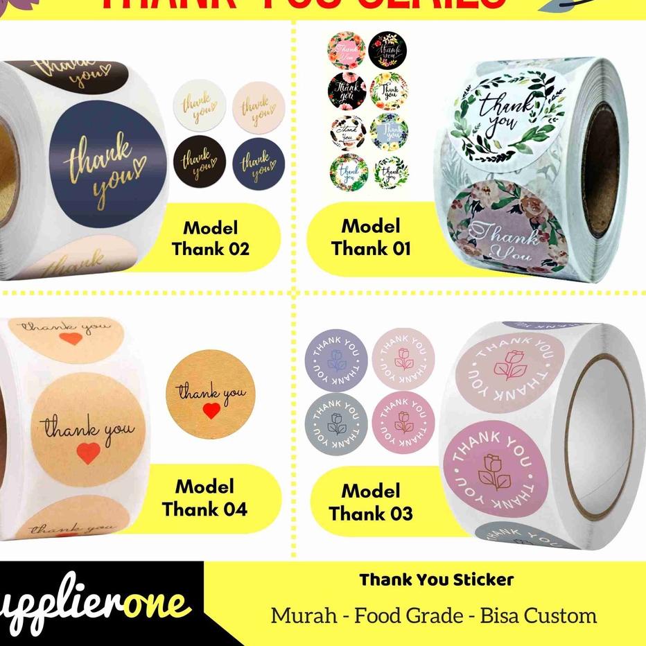 

ツ Thank You Sticker isi 500 pcs / Sticker Terima Kasih / Sticker Makanan