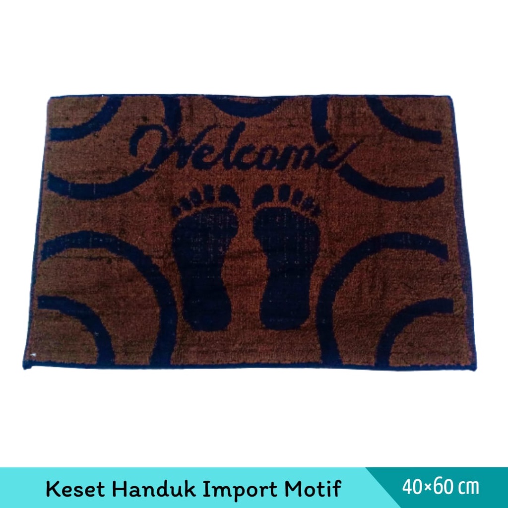 Keset Handuk Motif Salur / Keset Stripe dengan Ukuran 40x60cm - 100% bahan Katun Lembut