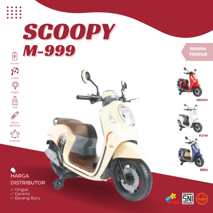 Mainan anak motor aki Honda Scoopy PMB M-999