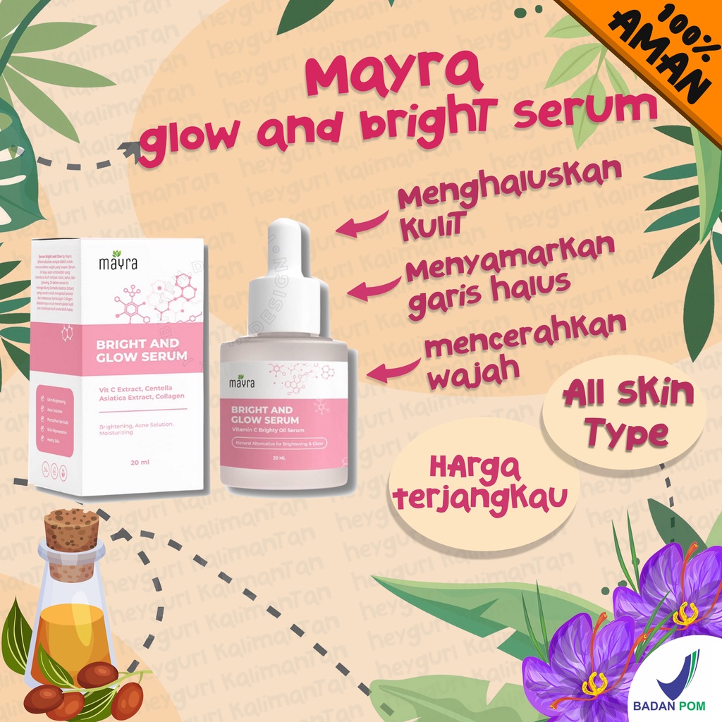 Serum muka Myobeauty Myo Mayra beauty bright and glow acne serum vitamin c ori original Bpom serum