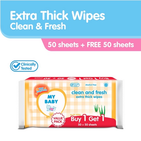 My Baby Tissue Basah 50 + 50 Buy 1 get 1 Free Pack - Kabakids Store