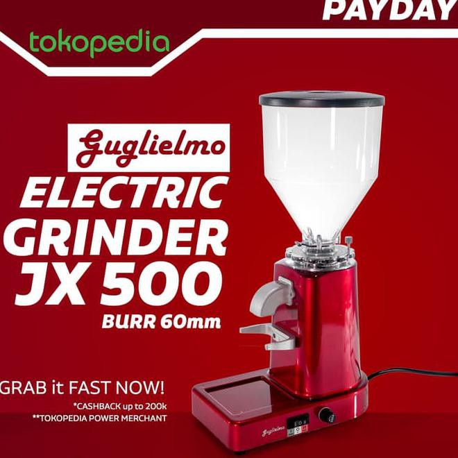 Guglielmo Mesin Kopi Grinder burr 60mm JX500 electric semi atomatic - Hitam