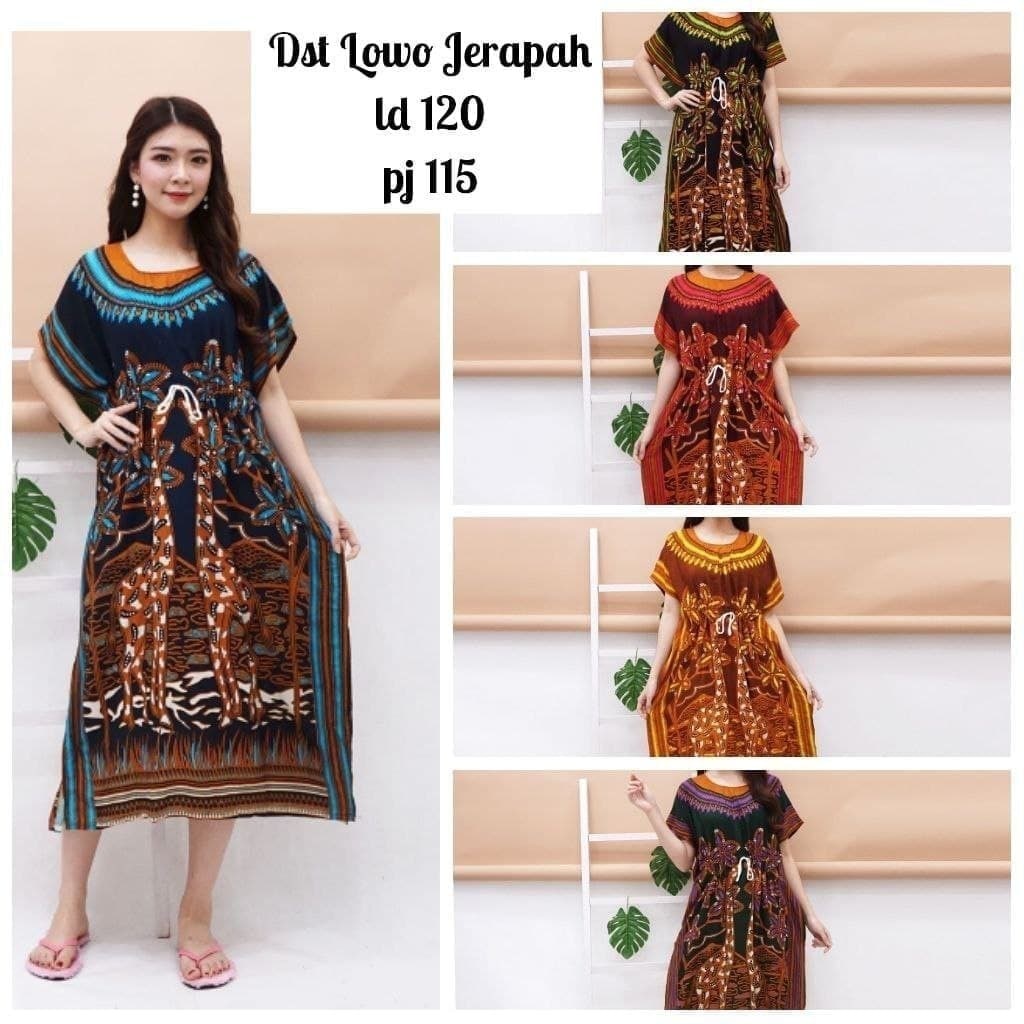 Daster Lowo Jumbo LD 120 Tali Serut Depan  kekinian daster ibu bumil baju daster batik wanita daster bali rayon premium lengan pendek murah Populer