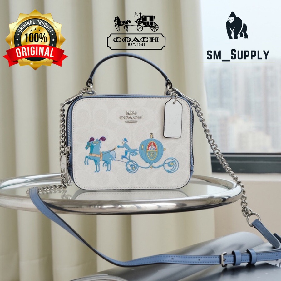 COACH DISNEY CROSSBODY BAG SIGNATURE WHITE CINDERELLA