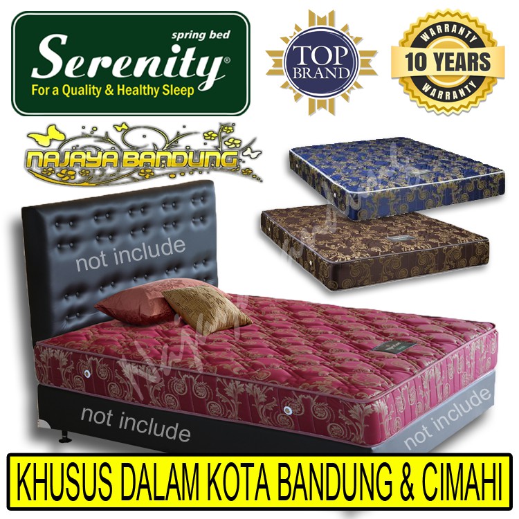 Kasur Spring bed Elite SERENITY Set Asli Garansi Resmi 15 Tahun [ 90 120 160 180 No 1 2 3 4 ] Bandung