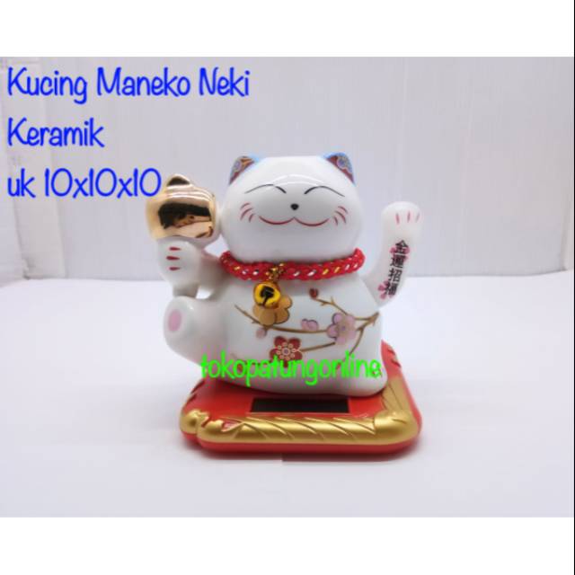 Kucing Keramik Maneko Neki Lucky Cat