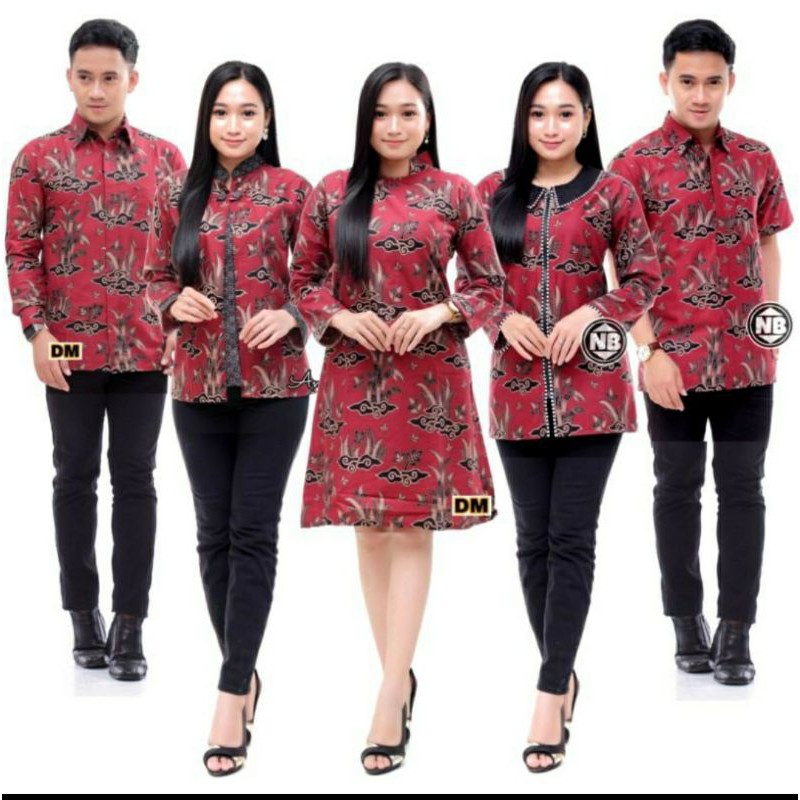 Maura Couple - Sania Ruffle Batik Couple ori Ndoro jowi DNT Garansi Termurah Shopee - BATIK Couple