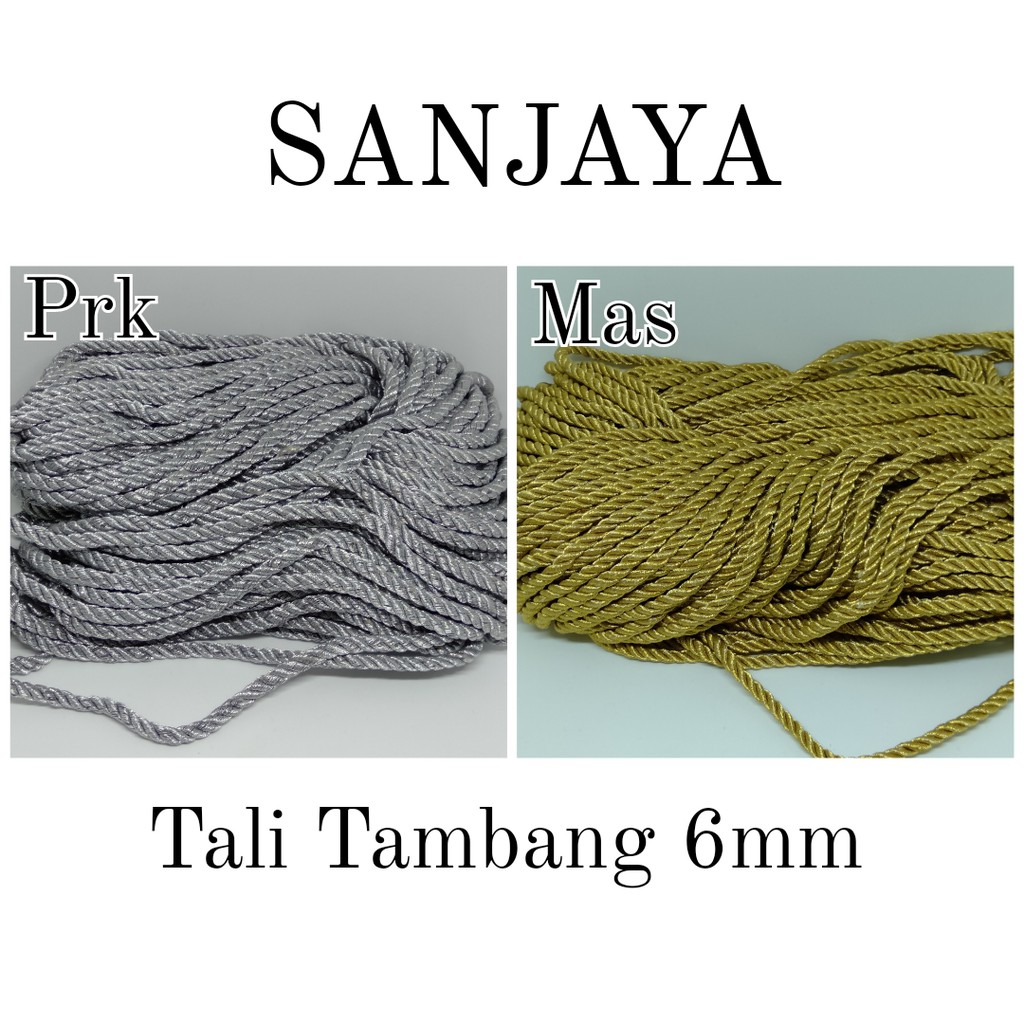 TALI TAMBANG / TALI KUR TAMBANG / TALI TAMBANG EMAS / TALI TAMBANG PERAK / TALI METALIK TAMBANG 6MM