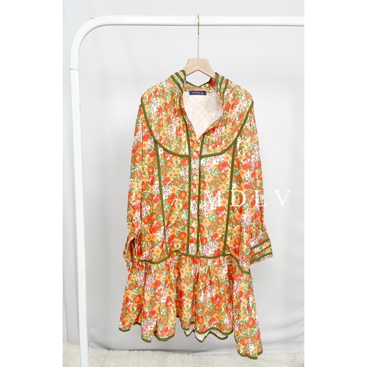 MDLV ~ 46500# Bellaetrix Mini Dress Summer Dress Yellow Flower Import Fashion Import