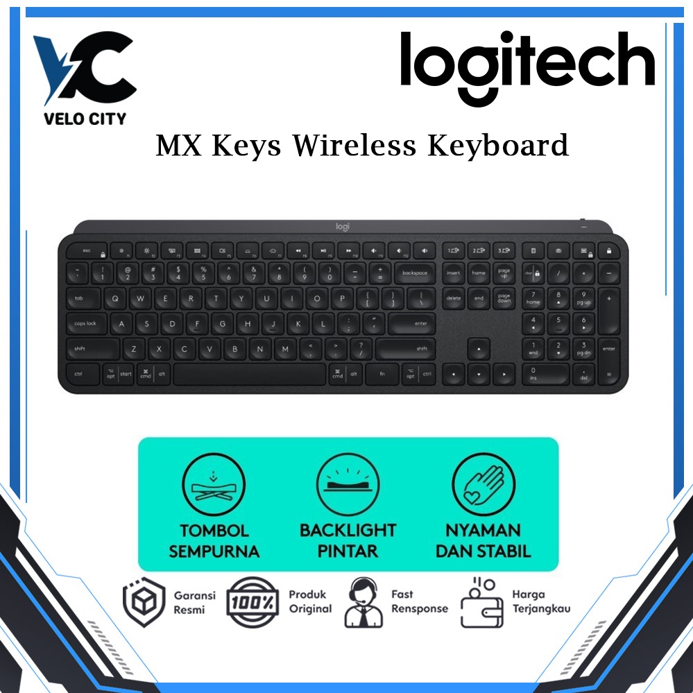 Logitech MX Keys Wireless Keyboard Ori - Garansi Resmi 1 Tahun