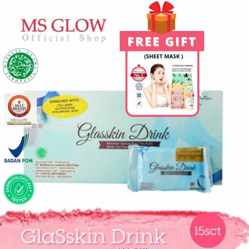 

Glaskin drink ms glow (free seetmask)