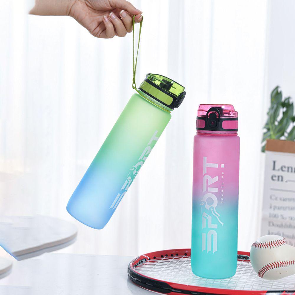 Solighter Botol Air Dengan Skala Anak Portable Langsung Minum Perlengkapan Minum Gradasi Frosted