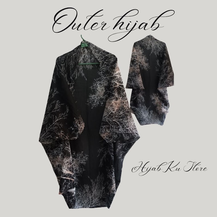 OUTER SCARF CARDIGAN MOTIF TERBARU RANTING HITAM