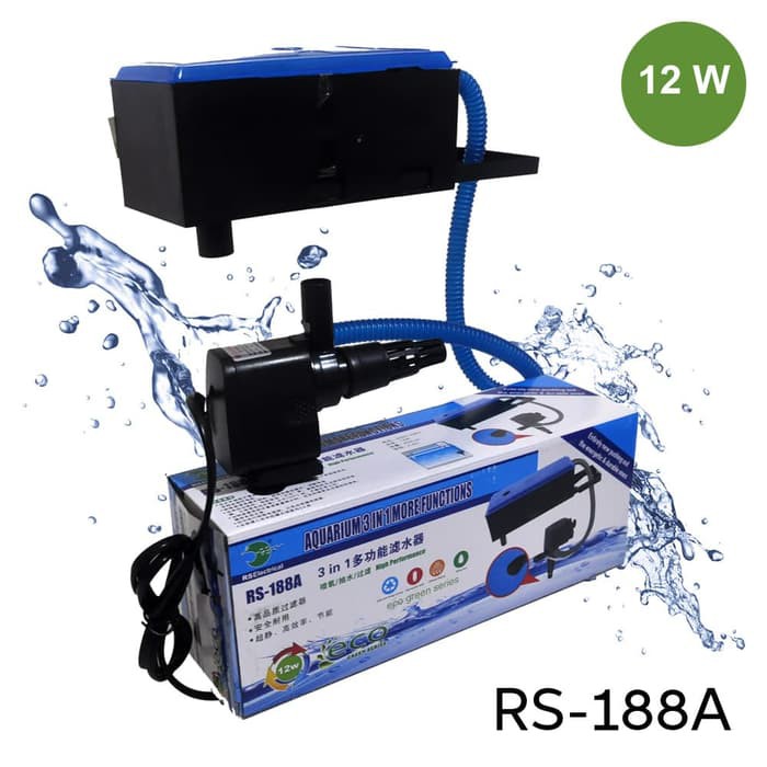 Jirifarm (12387) Box Filter Akuarium Aquarium Top Filter RS188A 800L/Jam 12 W