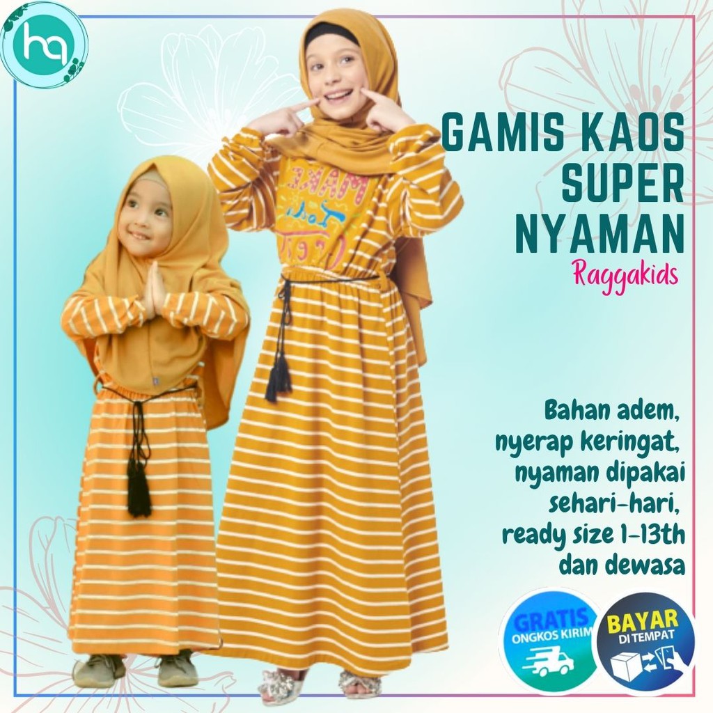 Gamis Couple Ibu dan Anak Perempuan Terbaru 2021 RG 30 Usia 1-12 Tahun dan Dewasa