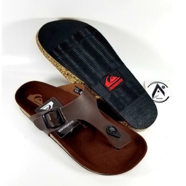 SANDAL KULIT SLIDE CASUAL PRIA QUIKSILVER PREMIUM100%