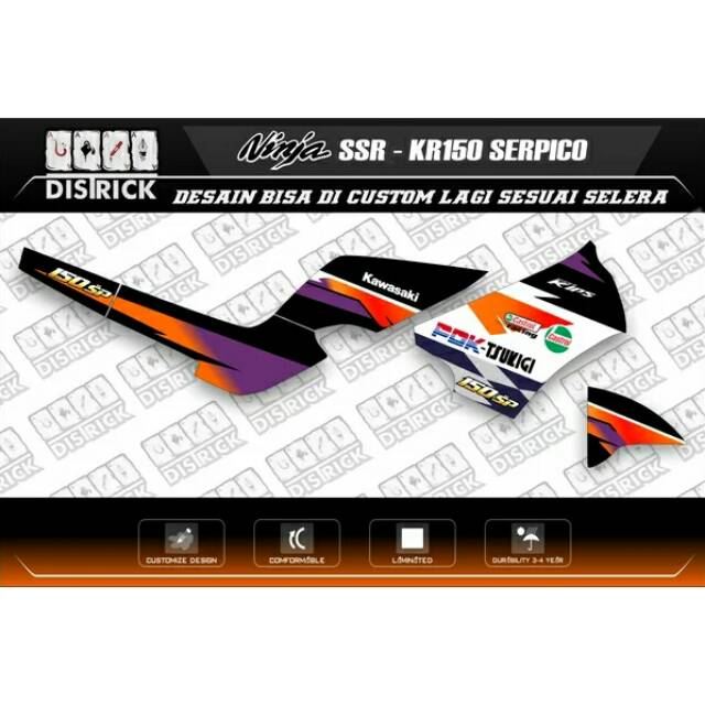Sticker striping decal ninja ssr 150 servico