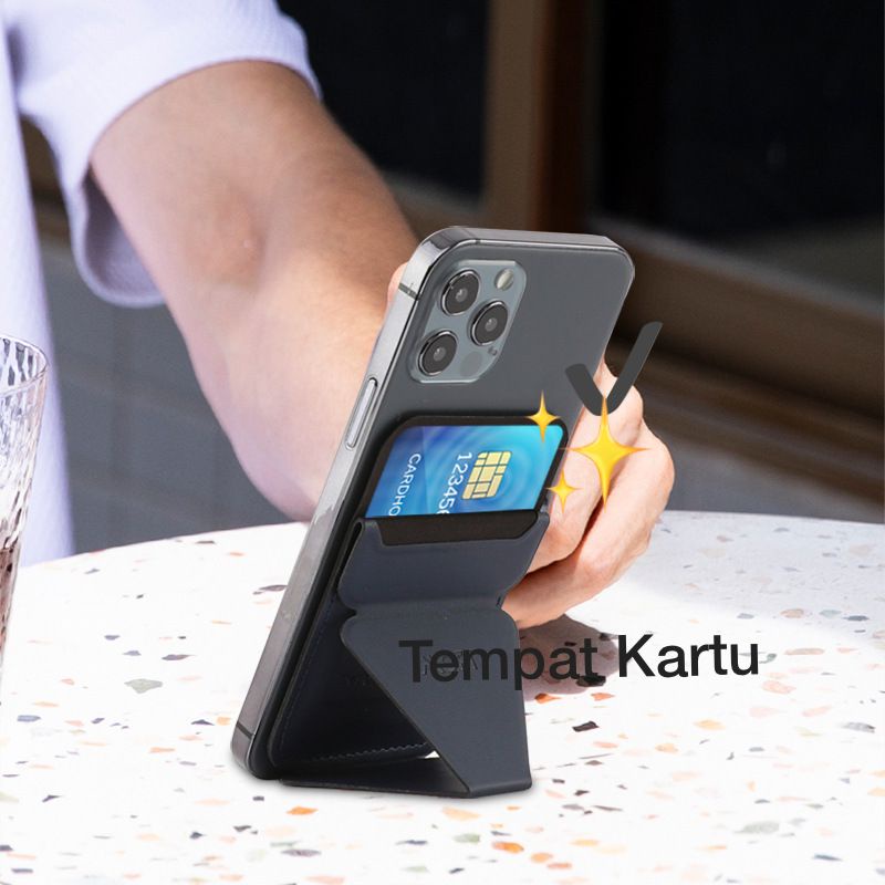 Stack M1 Holder HP magnet lipat Tempat Kartu ID card stand Handphone sandaran ring holder grip hand