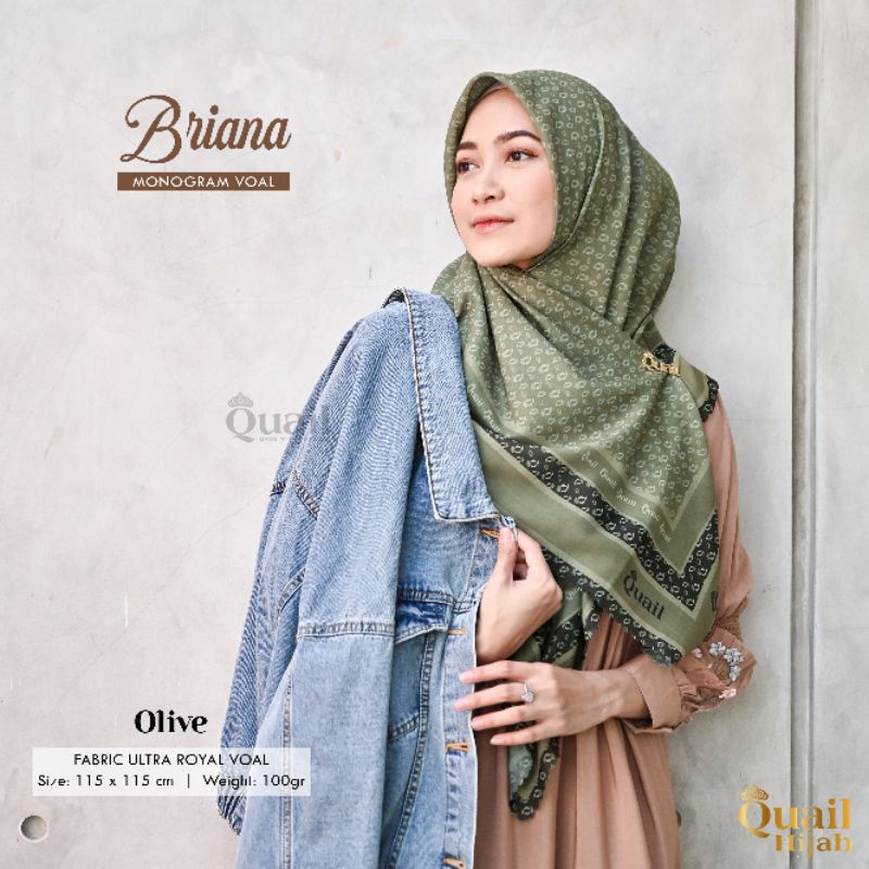 Hijab Segi Empat Voal Motif BRIANA SERIES Original Jilbab Quail