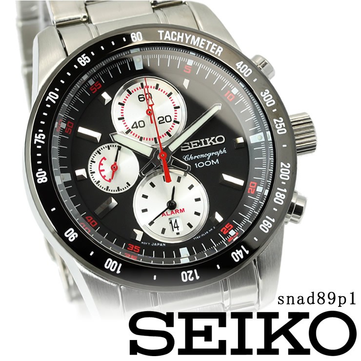 Seiko Quartz SNAD89P1 Chronograph Black Dial - Jam Tangan Pria SNAD89