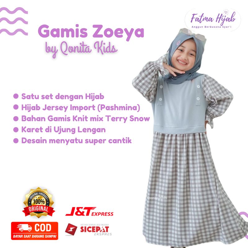 Gamis Zoeya | Gamis Kotak Lucu QONITA KIDS