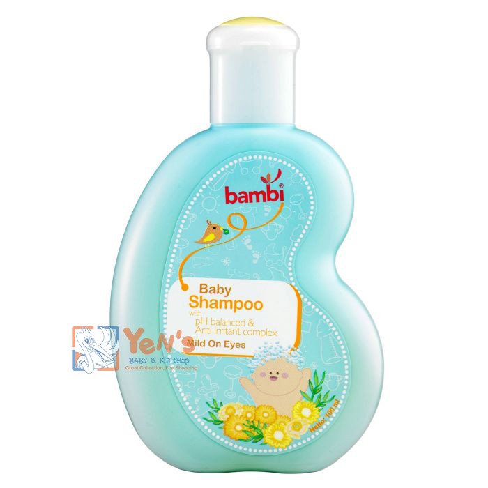 Bambi Baby Shampoo With Licorice &amp; Chamomile 100ml | Shampoo Vitamin E Untuk Melembutkan Rambut Bayi