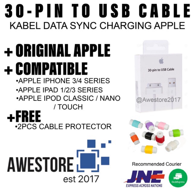 PREMIUM Kabel Data Iphone 4 4S 3 3G Ipad 1 2 Ipod Classic Nano Touch Lightning Cable Sync Charger