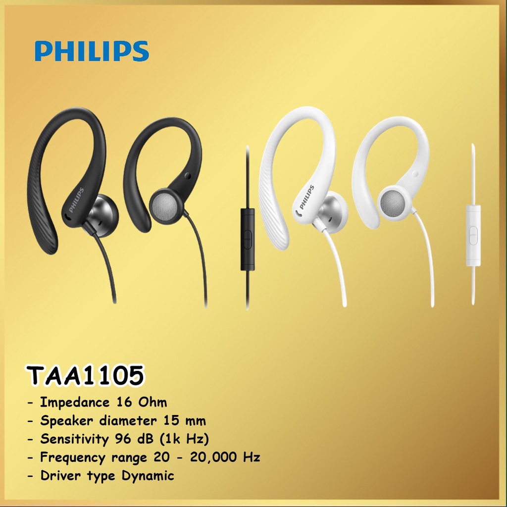 Philips TAA1105 In-Ear Sports Headphones With Mic Earphone TAA 1105