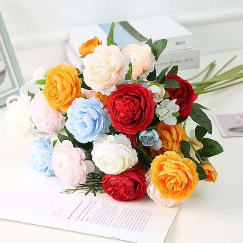 Artificial Flower Bouquet Peony Fake Home Wedding Table Decoration