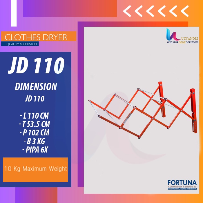 Jemuran Dinding Jemuran Handuk Fortuna - 110 Cm, Biru