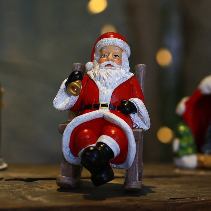 Ornamen Kursi Goyang Desain Kartun Santa Claus Bahan Resin Untuk Natal