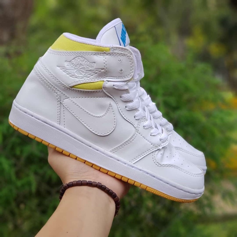 Nike Air Jordan High White Yellow Miror Original Premium Qualiy