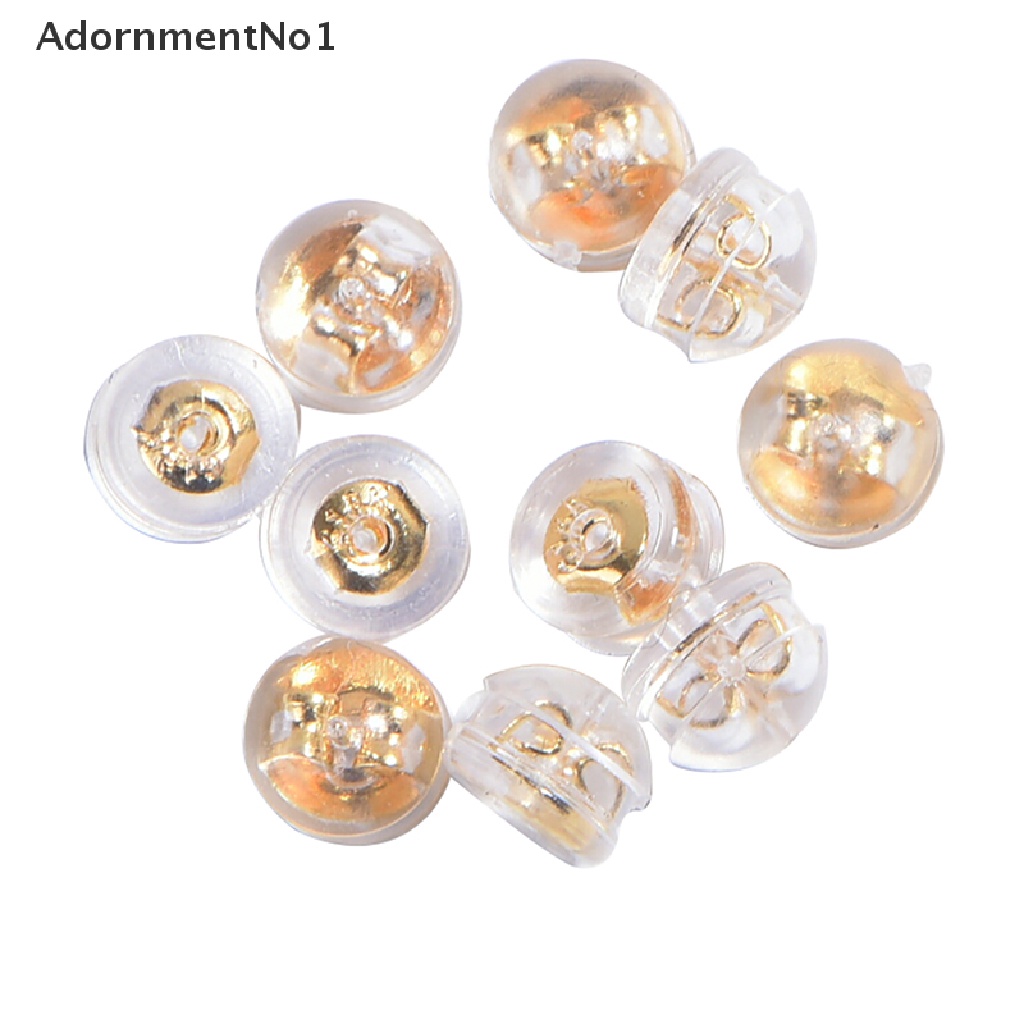 (AdornmentNo1) 10pcs / Set Stopper Belakang Anting Tusuk Bentuk Kacang Transparan Untuk Perhiasan