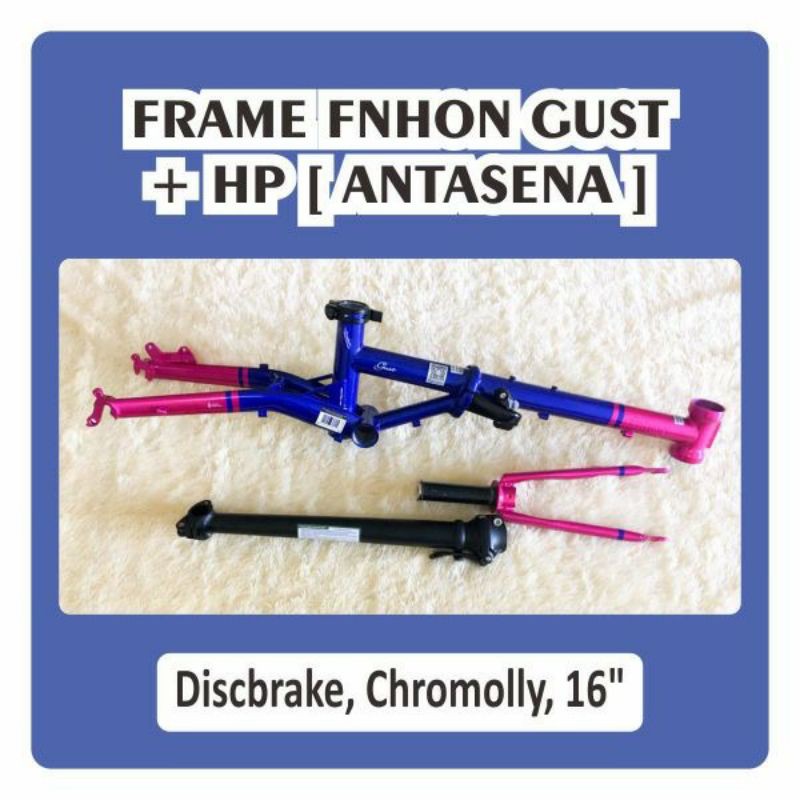 Frame Fnhon Gust Wayang Antasena  Discbrake DB Seli 2 warna Biru tua pink