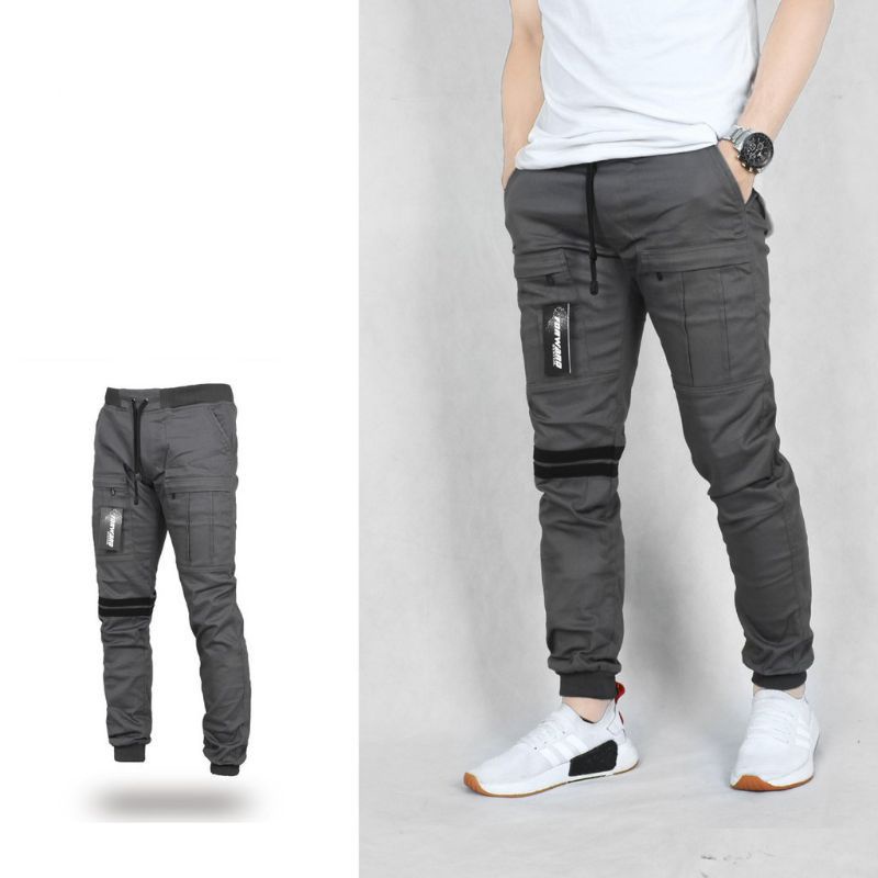 Celana Jogger celana cargo joger jogger pria twill bikers Hitam