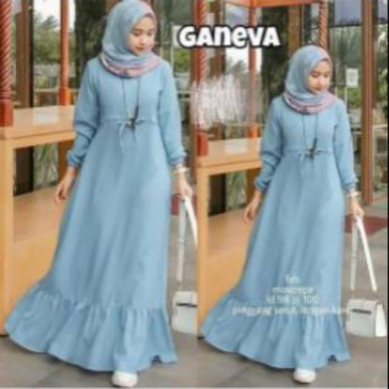 Geneva maxi dress fashion muslim remaja wanita