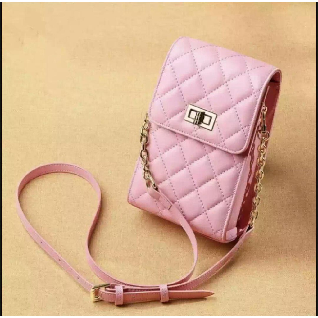 RULLY_TAS SELEMPANG MINI WANITA KUNCI PUTAR _TAS HP_SLING BAG HANDPHONE BISA COD