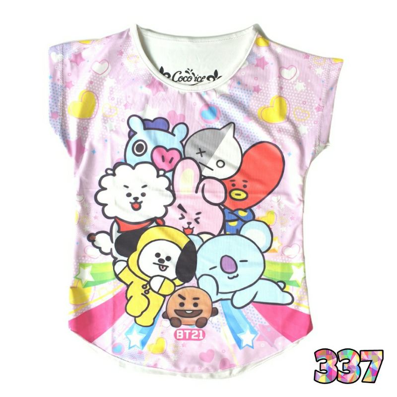 Coco Ice Kaos Anak Perempuan BTS BT21