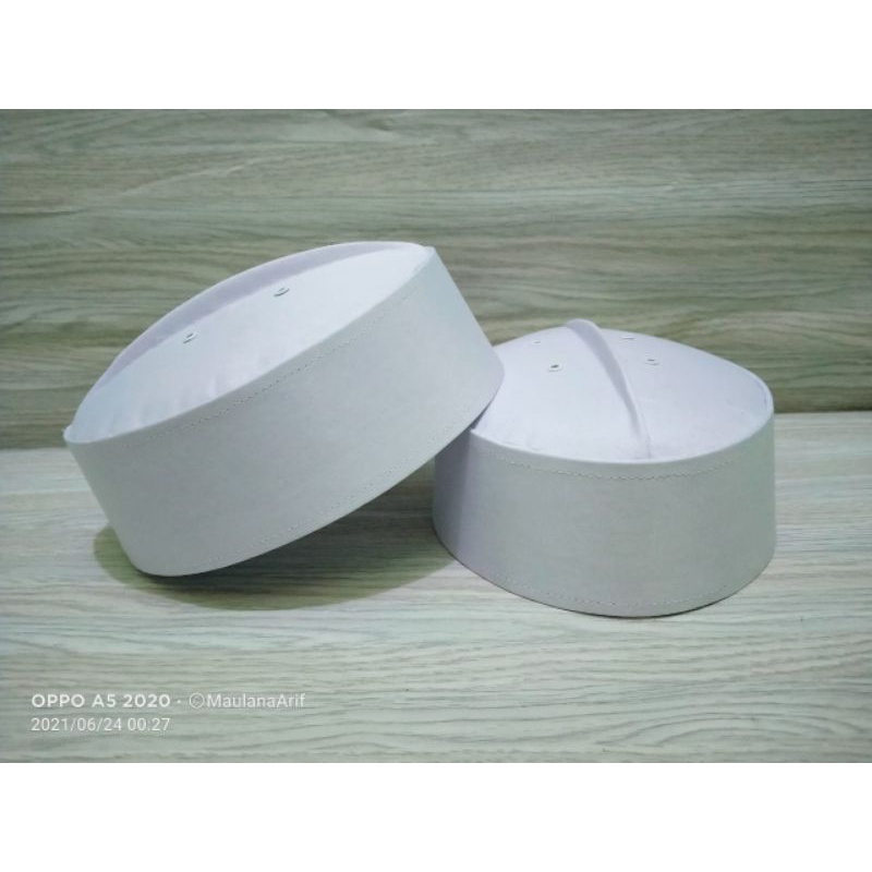 peci putih,peci haji,peci asagofah pendek 7 cm, peci asagofah tinggi 9 cm