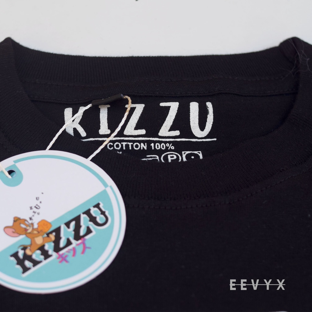 Kizzu Baju Kaos Distro Anak Laki Laki Umur 1-12 Tahun Bahan Cotton - Font Hitam - Eevyx Store