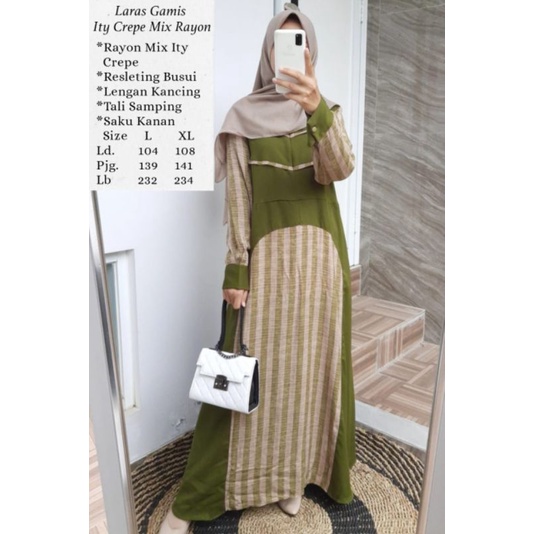 Gamis ity crepe rayon // gamis kombinasi // gamis resleting busui // gamis cantik