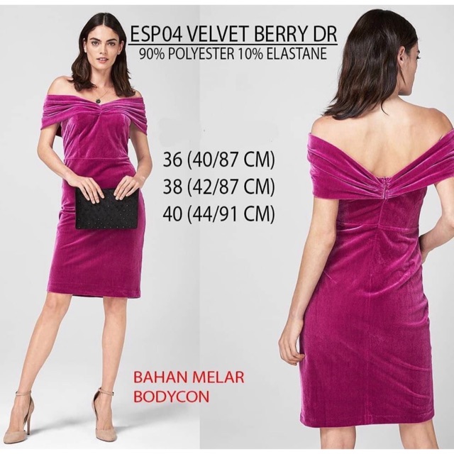 Bodycon dress velvet branded ESPRIT original