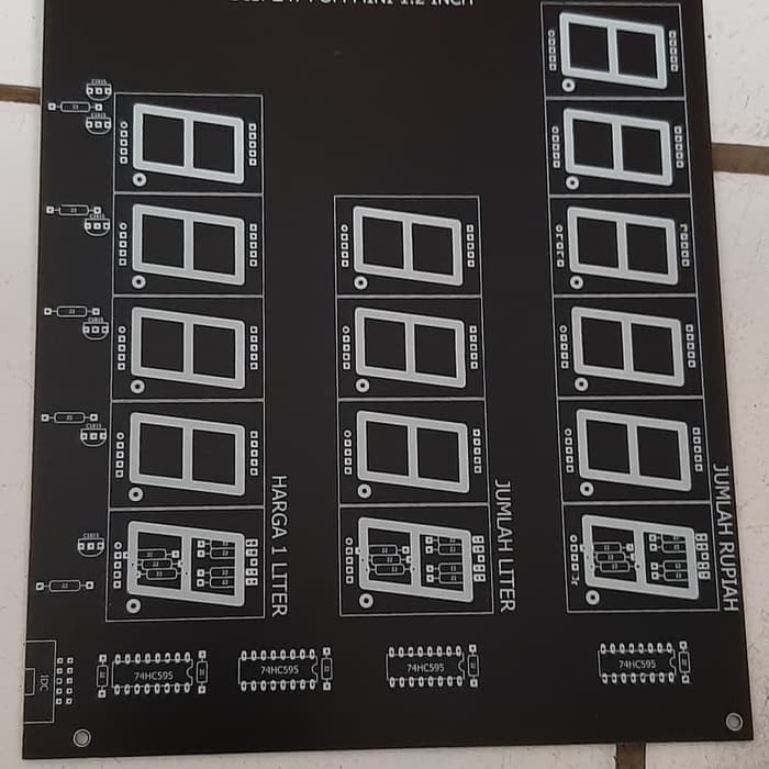 PCB Display Pom Mini Pertamini 7 Segment Ukuran 1.2 Inch