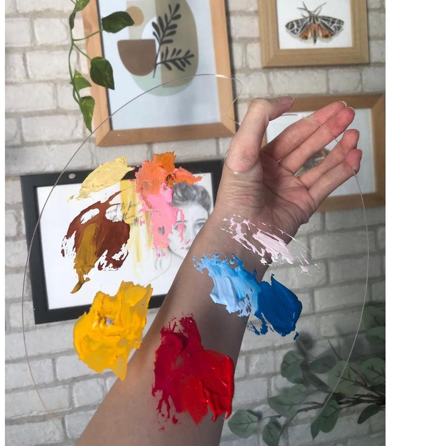 

EXCLUSIVE!Acrylic Palette / Palet Bening / Akrilik Oval 19x29cm Estetik Aesthetic Lukis Gouache Transparan|SQ2